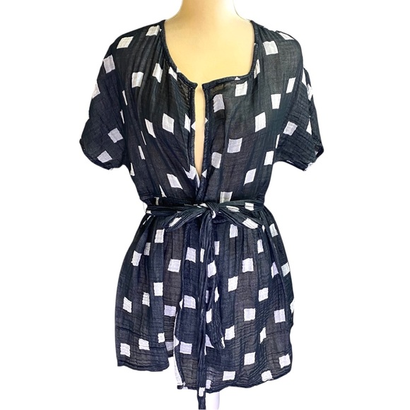 Ace & Jig Tops - Ace & Jig Reversible Duo Cardi in Black Hopscotch